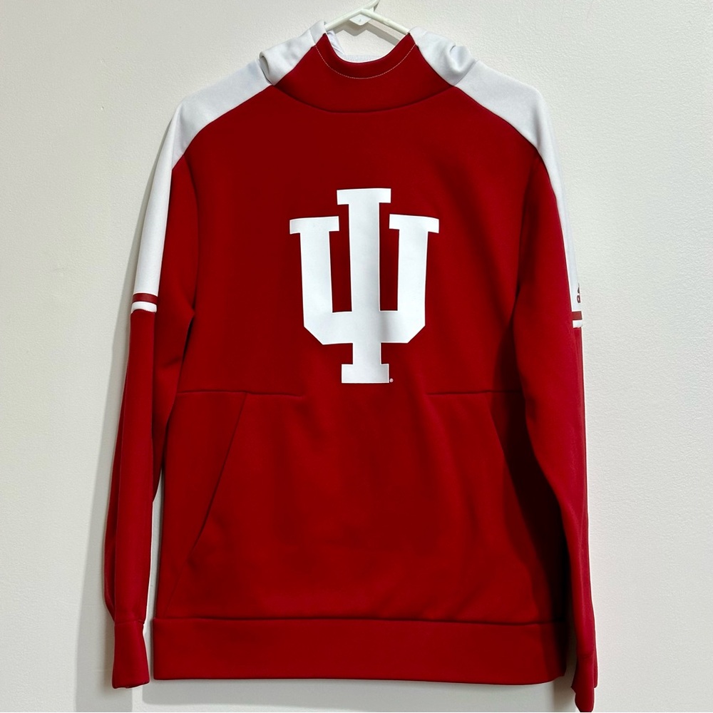 adidas Indiana Hoosiers IU Crimson Mock Neck Hoodie Pullover Men’s Small